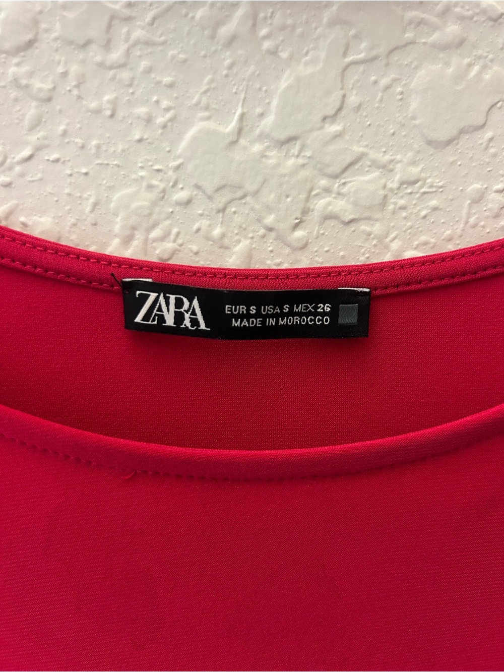 Zara Vibrant Red Long-Sleeve Draped Hem Top - Picture 3 of 3